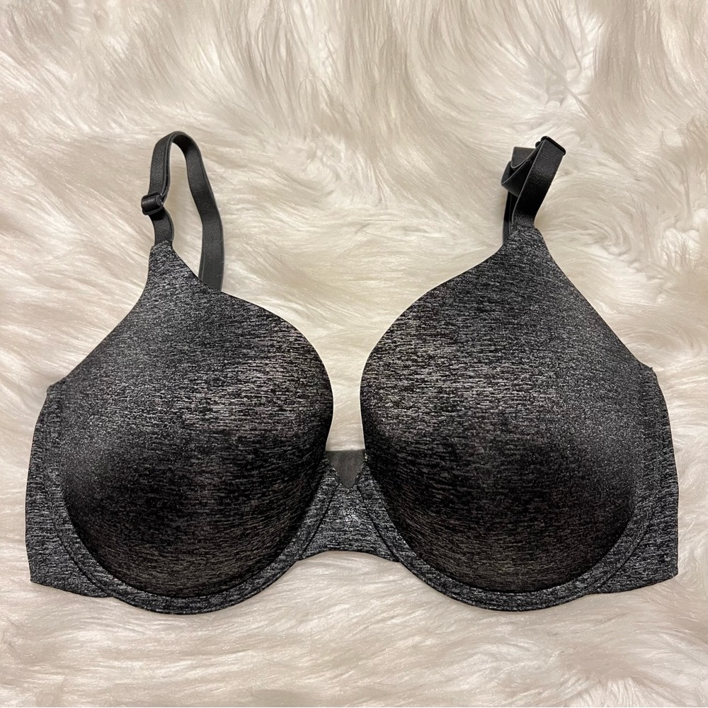 Victoria’s Secret Uplift Semi Demi Bra Size 34DD Black Gray Underwire